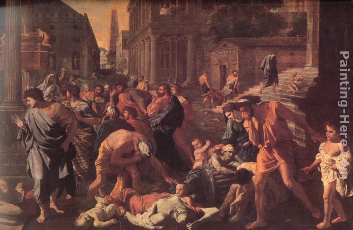 The Plague of Ashdod - detail painting - Nicolas Poussin The Plague of Ashdod - detail art painting